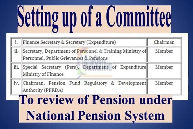 Review of Pension under National Pension System for Government Employees – Committee set up  by Finance Ministry vide O.M dated 06.04.2023