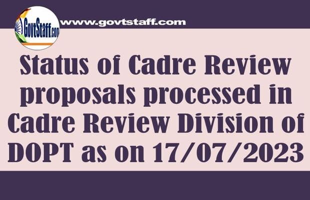 Status of Cadre Review proposals as on 17th July 2023 : Approved by Cabinet – 20 and Status of Proposals under consideration – 25