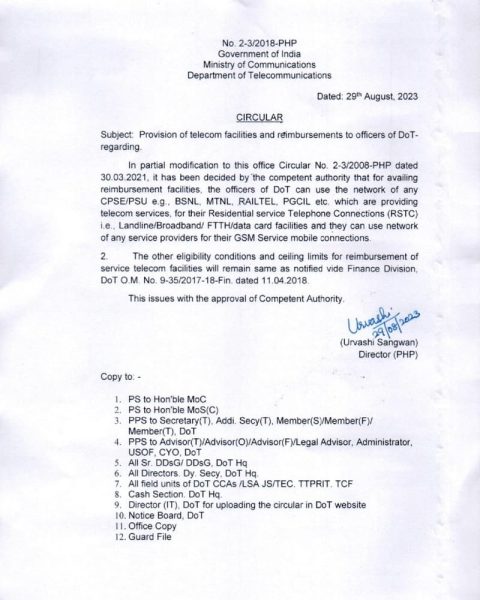 provision-of-telecom-facilities-and-reimbursements-to-officers-of-dot