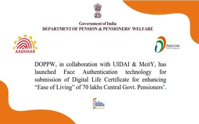 Facilitation of Digital Life Certificate through Face Authentication for Super Senior Pensioners aged 80 years and above from 1st October every year – DoPPW O.M. dated 25-09-2023