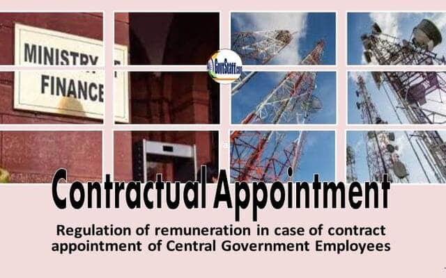 Regulation of remuneration in case of contract appointment of Central Government Employees – Finmin O.M. dated 18.10.2023