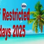 list of restricted holidays