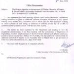 re-imbursement of Children Education Allowance & Hostel Subsidy for extended Academic Year (November 2022 to March 2023) in respect of UT of J&K
