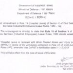 Amendment in Rule 19 (Hospital Leave) of Section V of Civil Defence Services (Industrial Employees) Leave Rules, 1954