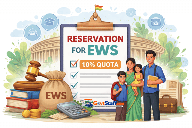 Reservation for Economically Weaker Sections (EWS) आर्थिक रूप से कमजोर वर्गों के लिए आरक्षण : Loksabha Unstarred Question No.3982