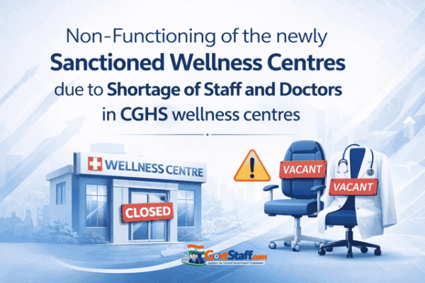 Non- Functioning of the newly Sanctioned Wellness Centres due to Shortage of Staff and Doctors in CGHS wellness centres: Confederation writes to Hon. Health Minister 4 closure of wellness centres due to staff shortage