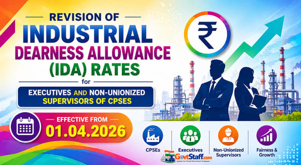 Industrial Dearness Allowance (IDA) with effect from 01.04.2026 for Executives and Non-Unionized Supervisors of CPSEs — DPE OM dated 24.04.2026
