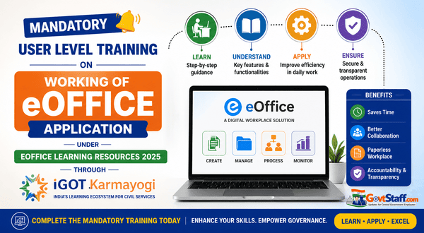 Mandatory User level training on working of eOffice application under EOffice Learning Resources 2025 through iGOT Karmayogi Mandatory User level training on working of eOffice application under EOffice Learning Resources 2025 through iGOT Karmayogi