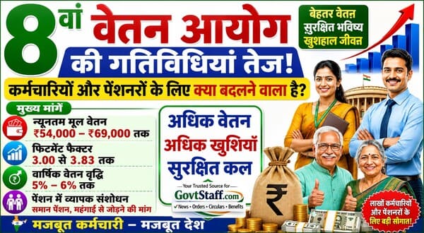 8वें वेतन आयोग की गतिविधियां तेज: कर्मचारियों और पेंशनरों के लिए क्या बदलने वाला है? 8वें वेतन आयोग की गतिविधियां तेज: कर्मचारियों और पेंशनरों के लिए क्या बदलने वाला है?