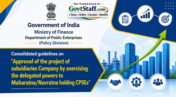Consolidated guidelines on ‘Approval of the project of subsidiaries Company by exercising the delegated powers to Maharatna/Navratna holding CPSEs’ – Department of Public Enterprises vide O.M. dated 16.06.2026 Consolidated guidelines on ‘Approval of the project of subsidiaries Company by exercising the delegated powers to Maharatna/Navratna holding CPSEs’ – Department of Public Enterprises vide O.M. dated 16.06.2026