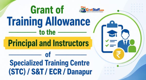 Grant of Training Allowance to the Principal and Instructors of Specialized Training Centre (STC)/S&T/ECR/Danapur: RBE No. 40/2026 Grant of Training Allowance to the Principal and Instructors of Specialized Training Centre (STC)/S&T/ECR/Danapur: RBE No. 40/2026