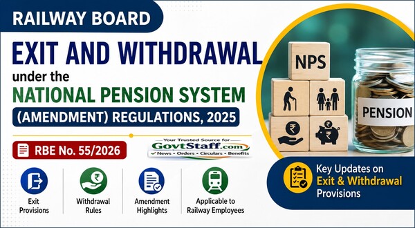Exit and Withdrawal under the National Pension System (Amendment) regulations, 2025 – Railway Board RBE No.55/2026