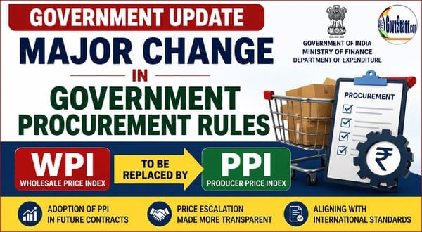 Major change in Government Procurement Policy: Central Government to Adopt PPI over WPI in Future Price Escalation Clauses Major change in Government Procurement Policy: Central Government to Adopt PPI over WPI in Future Price Escalation Clauses