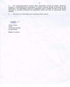 ECHS advisory on clear and legible prescriptions by specialist doctors of empanelled HCOs 4 echs-advisor-on-clear-and-legible-prescriptions-02
