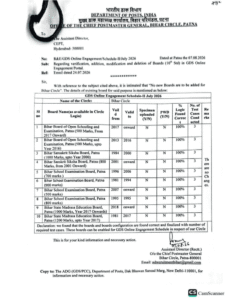 Verification, addition, modification and deletion of Boards (10th Std) in GDS Online Engagement Portal 2 gds-online-engagement-portal