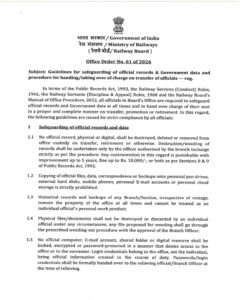 Safeguarding of official records & Government data and procedure for handing/taking over of charge on transfer of officials - Guidelines vide Office Order No. 61 of 2026 3 official-records-01