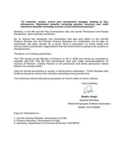 8th Pay Commission: REWA Prays for amendment in para 2(e) of Terms of Reference (ToR) 4 8th pay commission