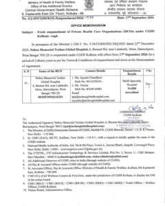 Nehru Memorial Techno Global Hospital : Fresh empanelment of Private Health Care Organizations (HCOs) under CGHS Kolkata 3 Nehru Memorial Techno Global Hospital