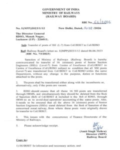 Transfer of posts of SSEs