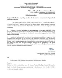 Aid/ Assistive Devices to the Employees with Disabilities - 80% advance of the estimated cost subject to the limit of 10 lakh : Clarification dated 07-09-2026 1 assistive devices employees disabilities 80 advance